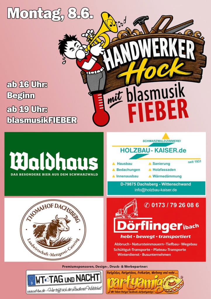 Handwerker Hock mit blasmusikFIEBER am Montag 8.6.2026